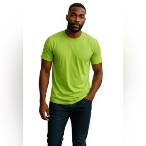 EDGAR & ASH SHORT SLEEVED BOXY CREWNECK TEE Size M Chartreuse